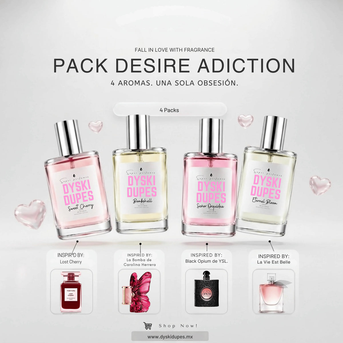 Pack Desire Adiction — 4 Perfumes 100 ml.