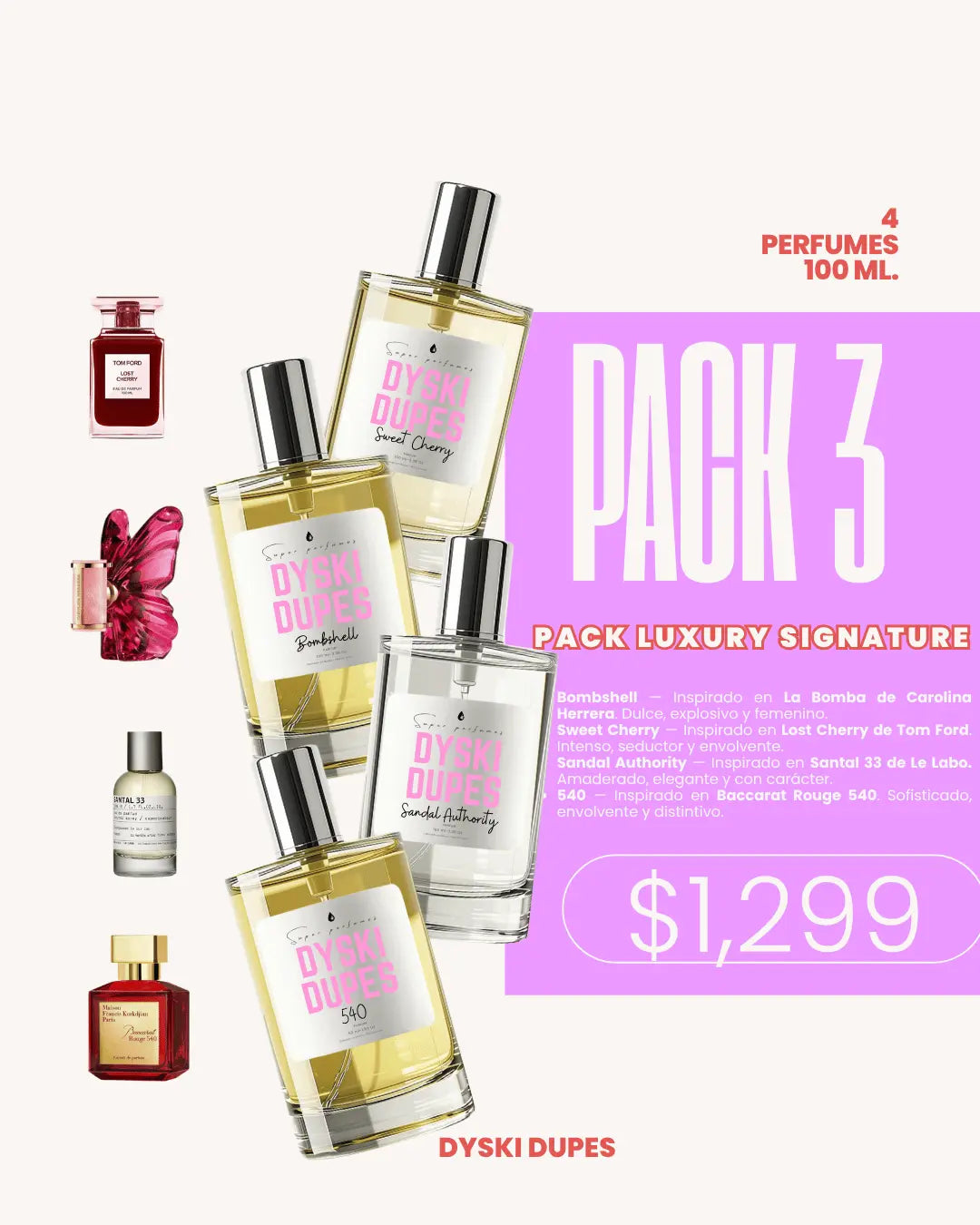 Pack luxury signature — 4 Perfumes 100 ml.